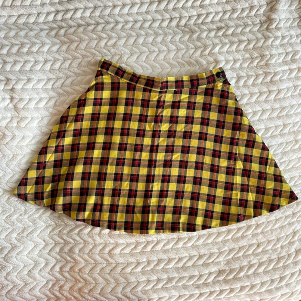 American Apparel Plaid Yellow Mini Skirt